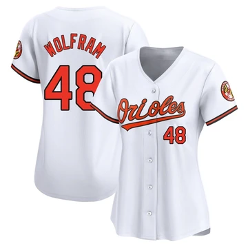 Women's Baltimore Orioles Grant Wolfram ＃48 White Limited Home Jersey