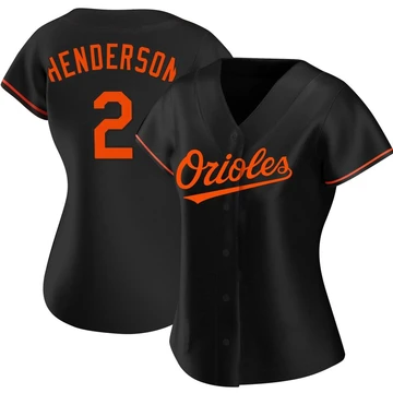 Women's Baltimore Orioles Gunnar Henderson ＃2 Black Replica Alternate Jersey