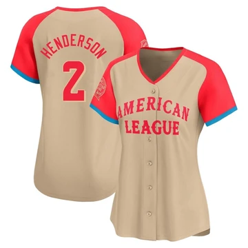 Women's Baltimore Orioles Gunnar Henderson ＃2 Cream Limited American League 2024 All-Star Game Jersey