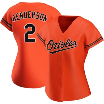 Women's Baltimore Orioles Gunnar Henderson ＃2 Orange Authentic Alternate Jersey