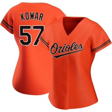 Women's Baltimore Orioles Jackson Kowar ＃57 Orange Replica Alternate Jersey