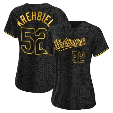 Women's Baltimore Orioles Joey Krehbiel ＃52 Black Authentic Snake Skin City Jersey
