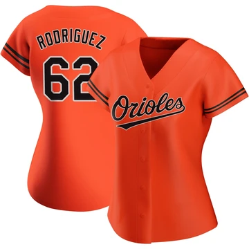 Women's Baltimore Orioles Johnathan Rodriguez ＃62 Orange Replica Alternate Jersey
