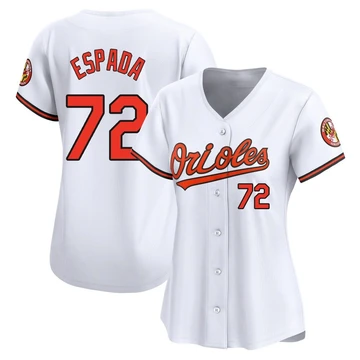 Women's Baltimore Orioles Jose Espada ＃72 White Limited Home Jersey