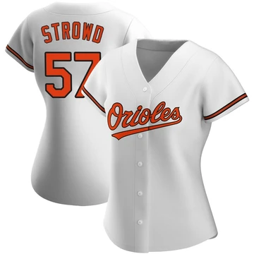 Women's Baltimore Orioles Kade Strowd ＃57 White Authentic Home Jersey