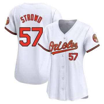 Women's Baltimore Orioles Kade Strowd ＃57 White Limited Home Jersey