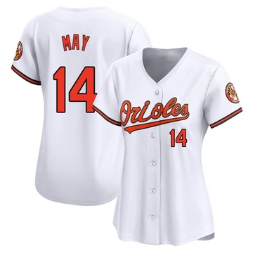 Women's Baltimore Orioles Lee May ＃14 White Limited Home Jersey