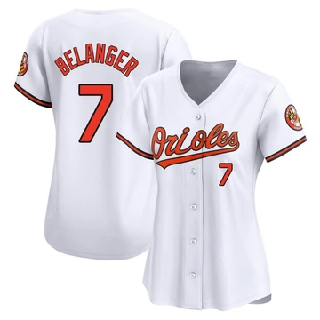 Women's Baltimore Orioles Mark Belanger ＃7 White Limited Home Jersey