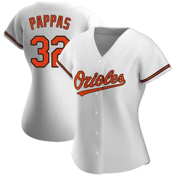 Women's Baltimore Orioles Milt Pappas ＃32 White Replica Home Jersey