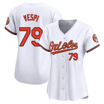 Women's Baltimore Orioles Nick Vespi ＃79 White Limited Home Jersey