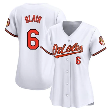Women's Baltimore Orioles Paul Blair ＃6 White Limited Home Jersey