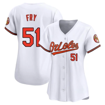 Women's Baltimore Orioles Paul Fry ＃51 White Limited Home Jersey