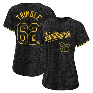 Women's Baltimore Orioles Reed Trimble ＃62 Black Authentic Snake Skin City Jersey