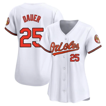 Women's Baltimore Orioles Rich Dauer ＃25 White Limited Home Jersey