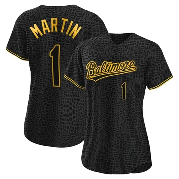 Women's Baltimore Orioles Richie Martin ＃1 Black Authentic Snake Skin City Jersey