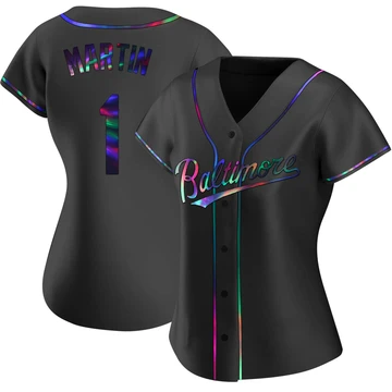 Women's Baltimore Orioles Richie Martin ＃1 Black Replica Holographic Alternate Jersey
