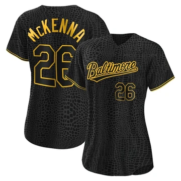 Women's Baltimore Orioles Ryan McKenna ＃26 Black Replica Snake Skin City Jersey