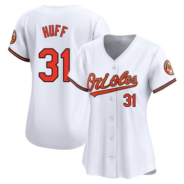 Women's Baltimore Orioles Sam Huff ＃31 White Limited Home Jersey