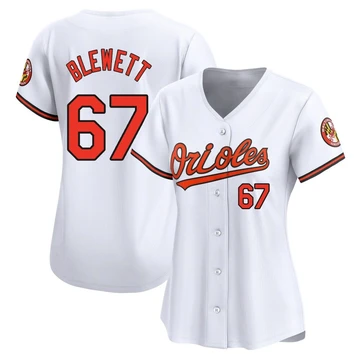 Women's Baltimore Orioles Scott Blewett ＃67 White Limited Home Jersey