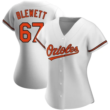 Women's Baltimore Orioles Scott Blewett ＃67 White Replica Home Jersey