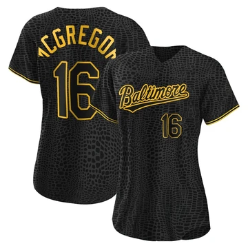 Women's Baltimore Orioles Scott Mcgregor ＃16 Black Authentic Snake Skin City Jersey