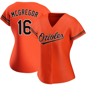 Women's Baltimore Orioles Scott Mcgregor ＃16 Orange Replica Alternate Jersey