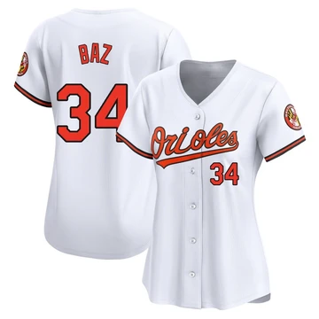 Women's Baltimore Orioles Shane Baz ＃34 White Limited Home Jersey