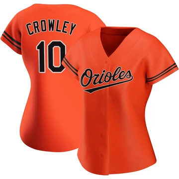 Women's Baltimore Orioles Terry Crowley ＃10 Orange Authentic Alternate Jersey