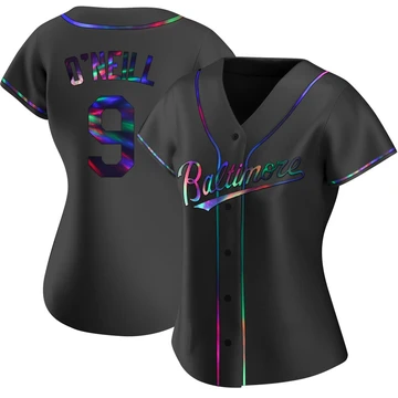 Women's Baltimore Orioles Tyler O'Neill ＃9 Black Replica Holographic Alternate Jersey
