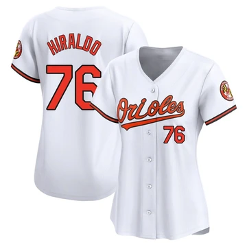 Women's Baltimore Orioles Yaramil Hiraldo ＃76 White Limited Home Jersey