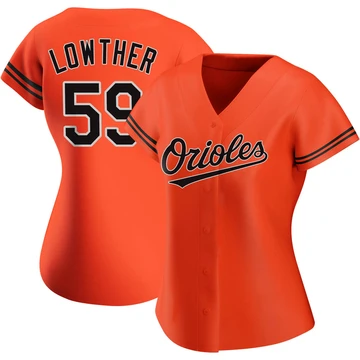 Women's Baltimore Orioles Zac Lowther ＃59 Orange Replica Alternate Jersey