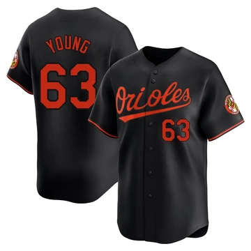 Youth Baltimore Orioles Brandon Young ＃63 Black Limited Alternate Jersey