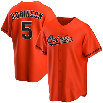 Youth Baltimore Orioles Brooks Robinson ＃5 Orange Replica Alternate Jersey