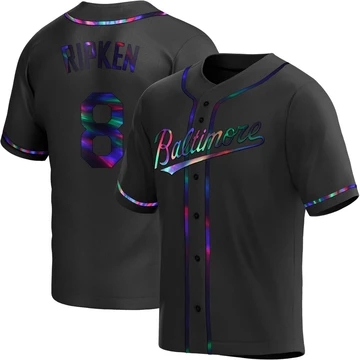 Youth Baltimore Orioles Cal Ripken ＃8 Black Replica Holographic Alternate Jersey