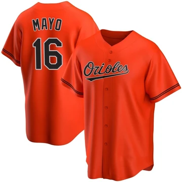 Youth Baltimore Orioles Coby Mayo ＃16 Orange Replica Alternate Jersey