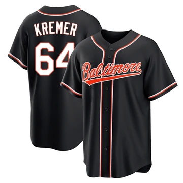 Youth Baltimore Orioles Dean Kremer ＃64 Black Replica Fashion Out Jersey