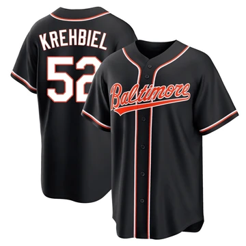 Youth Baltimore Orioles Joey Krehbiel ＃52 Black Replica Fashion Out Jersey