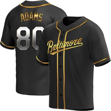 Youth Baltimore Orioles Jordyn Adams ＃80 Gold Replica Black en Alternate Jersey