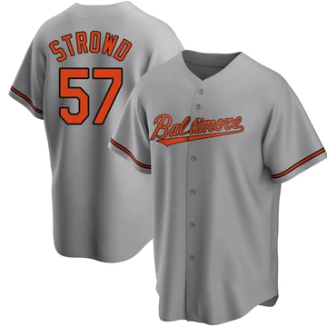 Youth Baltimore Orioles Kade Strowd ＃57 Gray Replica Road Jersey