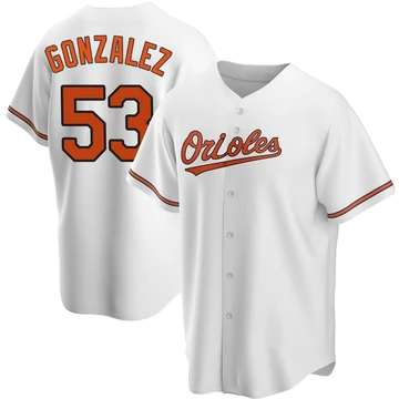 Youth Baltimore Orioles Luis Gonzalez ＃53 White Replica Home Jersey