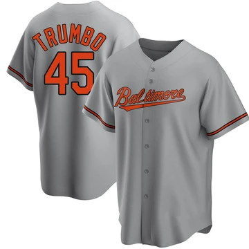 Youth Baltimore Orioles Mark Trumbo ＃45 Gray Replica Road Jersey