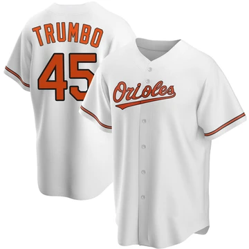 Youth Baltimore Orioles Mark Trumbo ＃45 White Replica Home Jersey