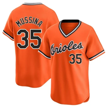 Youth Baltimore Orioles Mike Mussina ＃35 Orange Limited Cooperstown Collection Jersey