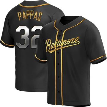 Youth Baltimore Orioles Milt Pappas ＃32 Gold Replica Black en Alternate Jersey