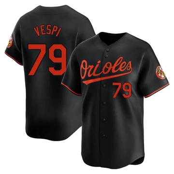 Youth Baltimore Orioles Nick Vespi ＃79 Black Limited Alternate Jersey