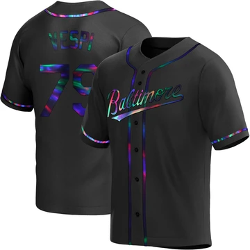 Youth Baltimore Orioles Nick Vespi ＃79 Black Replica Holographic Alternate Jersey