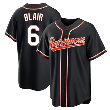 Youth Baltimore Orioles Paul Blair ＃6 Black Replica Fashion Out Jersey