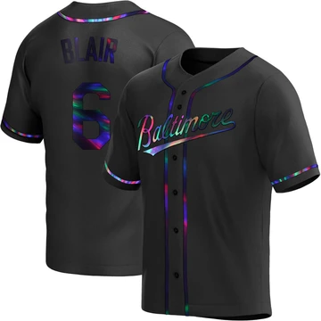 Youth Baltimore Orioles Paul Blair ＃6 Black Replica Holographic Alternate Jersey