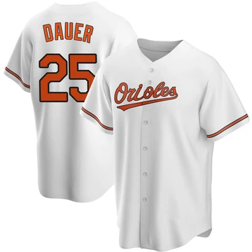 Youth Baltimore Orioles Rich Dauer ＃25 White Replica Home Jersey