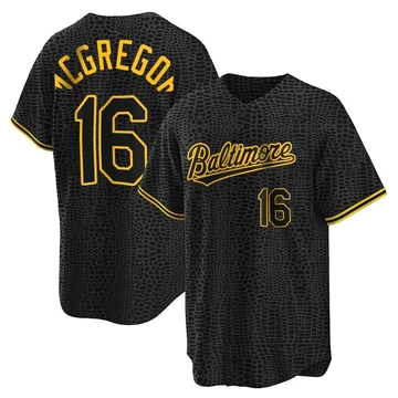Youth Baltimore Orioles Scott Mcgregor ＃16 Black Replica Snake Skin City Jersey